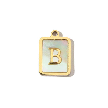 Real Gold Letters Stainless Steel Shell Pendants