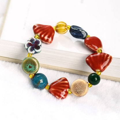 Ceramic Ornament Fashion Flower Glaze Beads Casual Bracelets