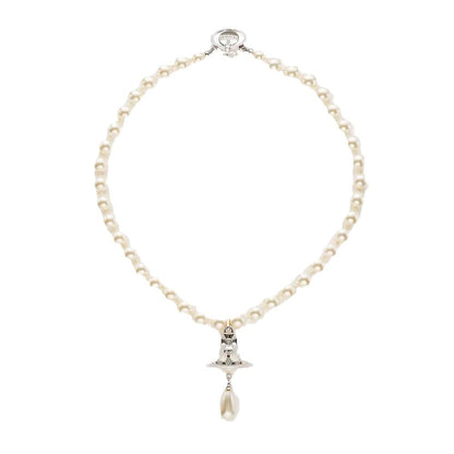 Women's Single-layer Pearl Three-dimensional Saturn Ufo Water Necklaces