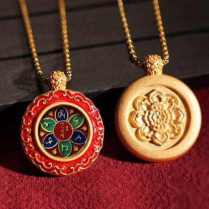 Three-dimensional Tibetan Style Fifth Master Brass Painted Wipe Pendants