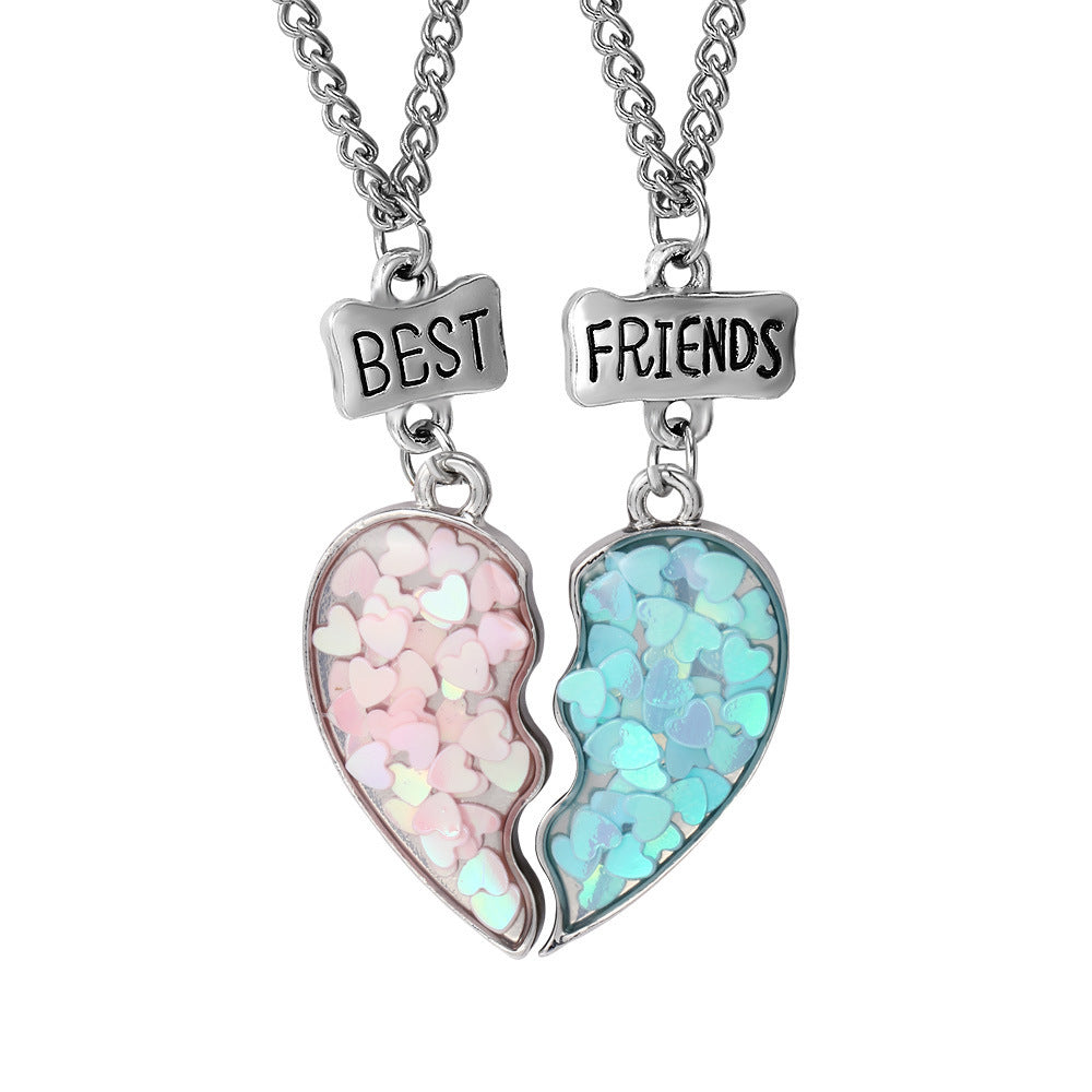 Women's Rainbow Burger Fries Fashion Heart-shaped Good Necklaces