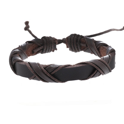 Men's Hand-woven Cross-shaped Multilayer Simplicity Personalized Wear Bracelets