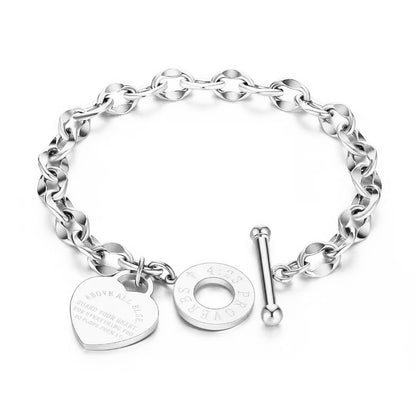 Love Stainless Steel Jewelry Personality Buckle Bracelets