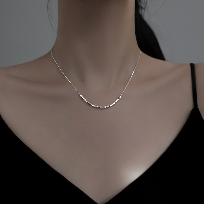 Women's Simple Square Snake Bones Chain Personality Necklaces