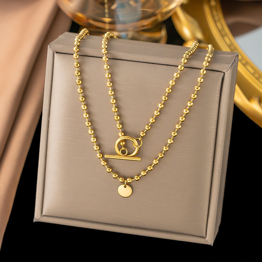 With Niche Advanced Gold-plated Double Layer Necklaces