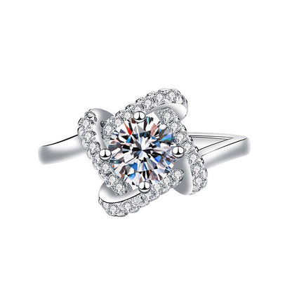 Elegant Imitation Moissanite Open Adjustable Live Broadcast Rings