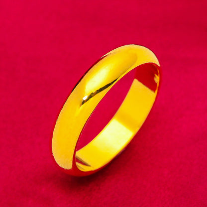 Women's & Men's Vietnam Placer Gold Glossy Fashion Couple Rings