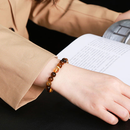 Women's & Men's Jewelry Natural Yellow Round Beads Crystal Bracelets