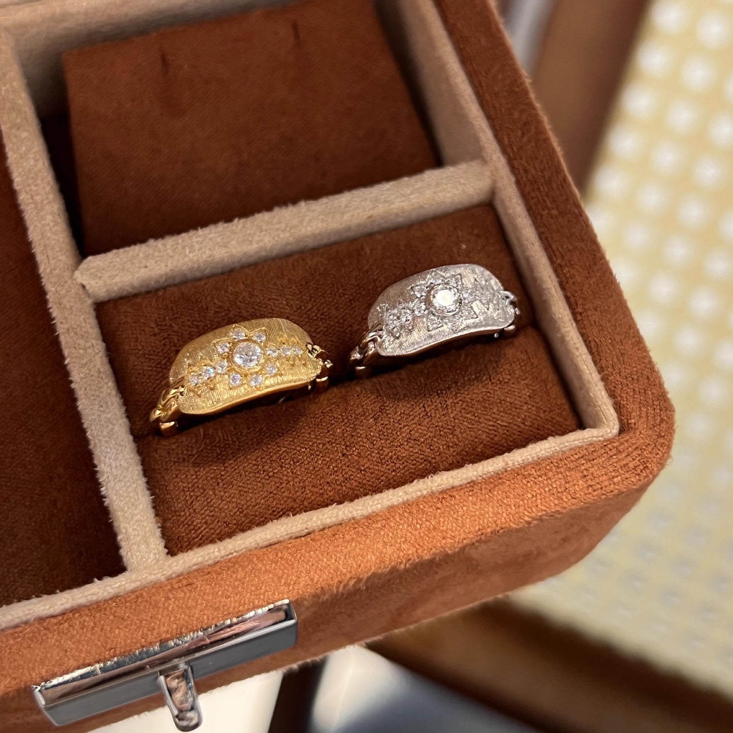 Women's Can Shield Handmade Brushed French Retro Apollo Rings