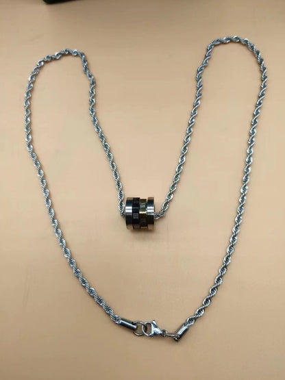 Digital Titanium Steel Small Waist Rotating Stainless Ornament Couple Necklaces