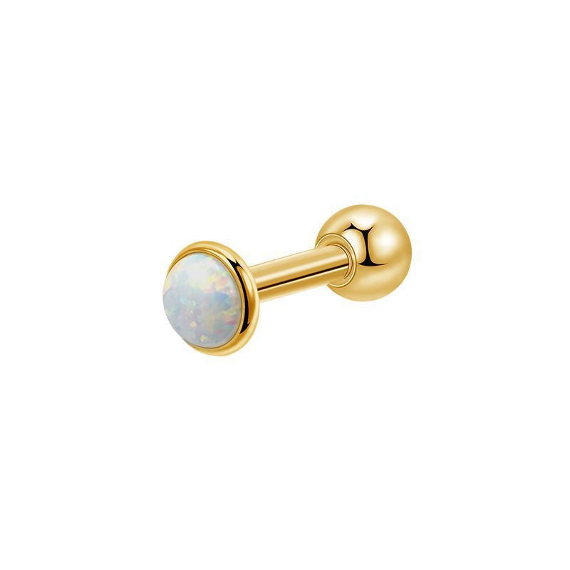 Opal Female Screw Tightening Buckle Simple Earrings