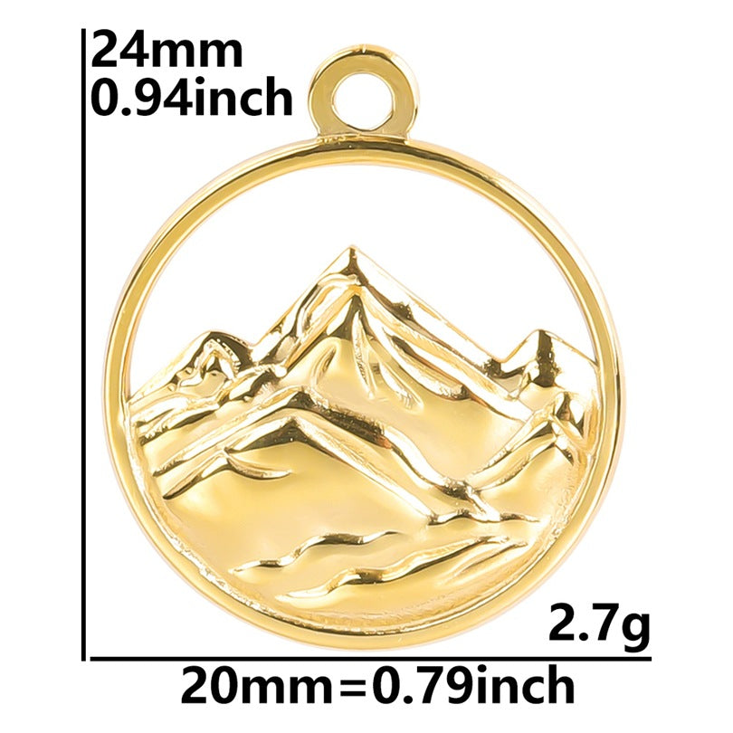 Colorful Stainless Steel Golden Mountain Ornament Pendants