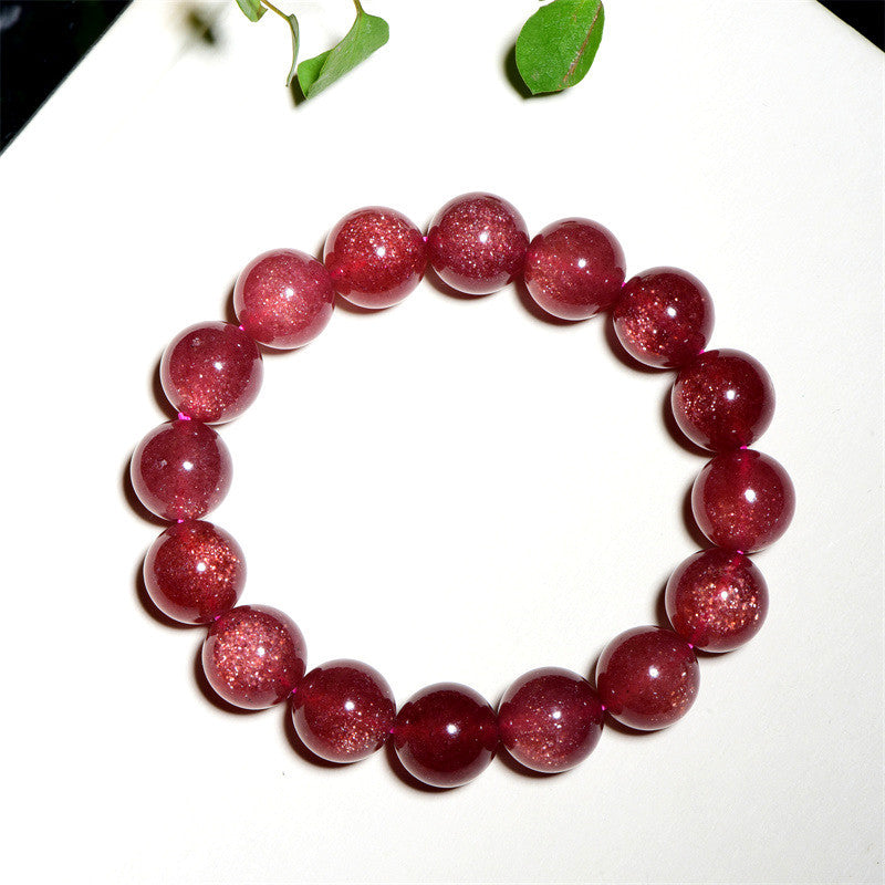 Crystal Natural Starlight Cherry Red Strawberry Quartz Bracelets