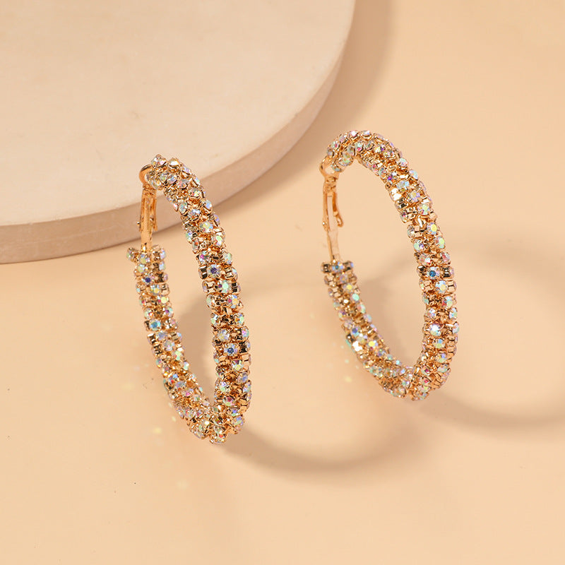 Niche Design Circle Slimming Exaggerated Cold Earrings