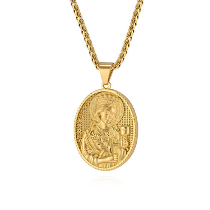 Round Plate Holy Father Son Jesus Pendants