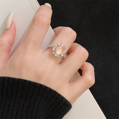 Women's Chalcedony Light Luxury Full Rhinestone Zircon Rings