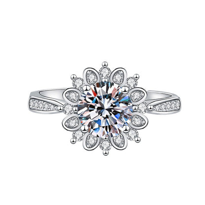 Elegant Imitation Moissanite Open Adjustable Live Broadcast Rings