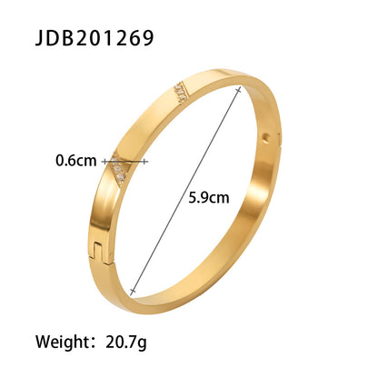 Women's Titanium Steel Fashion Stainless Zircon Inlaid Bracelets