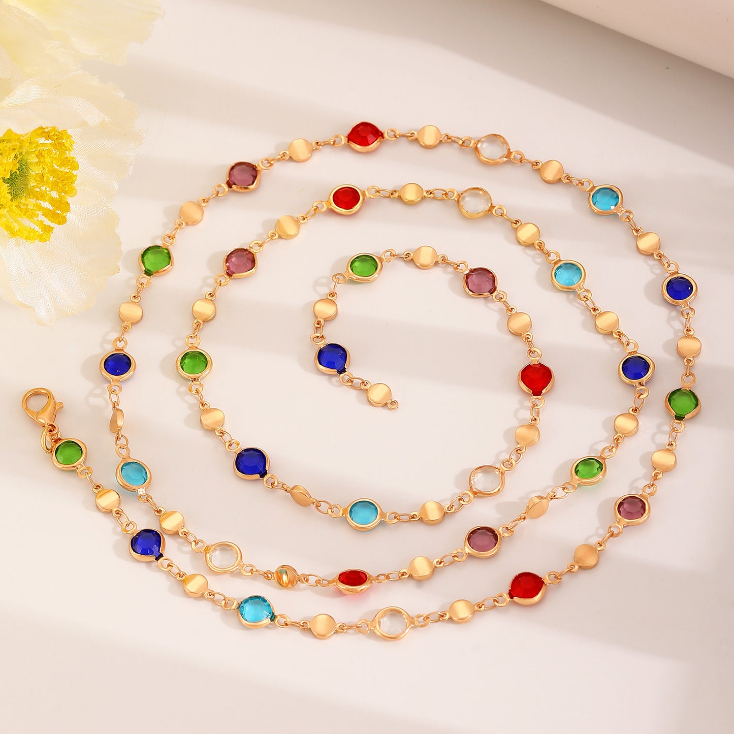 Fashion Heart Colorful Heart-shaped Zircon Chain Bracelets