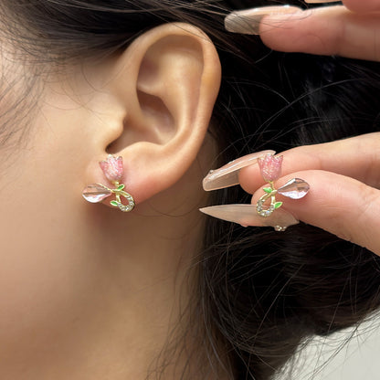 Simple Super Fairy Sweet Flowers Personality Earrings