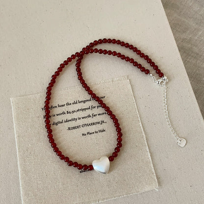 Women's Small Pieces Of Sier Beaded Twin Necklaces