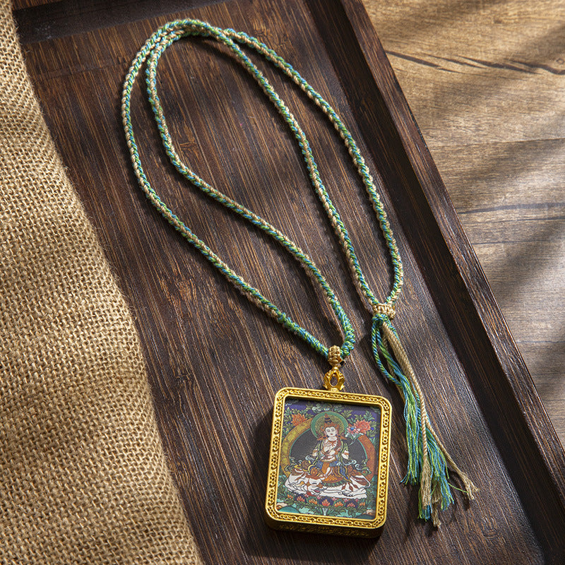 Tibetan Sweater Chain Hand Painted Alloy Pendants