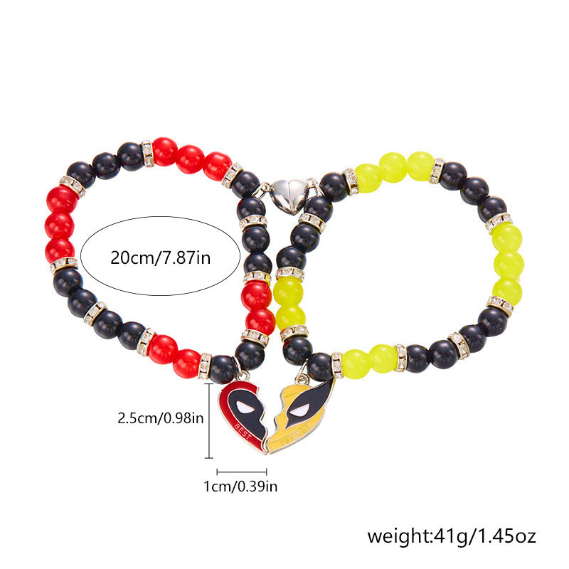 Cartoon Heart-shaped Magnetic Fashion Couple Hand Bracelets