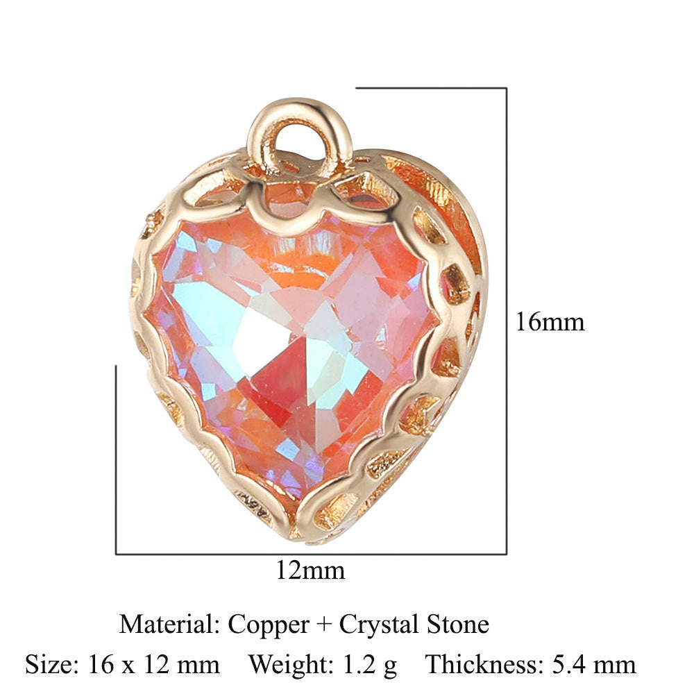 Copper Glass Crystal Geometric Round Ornament Pendants