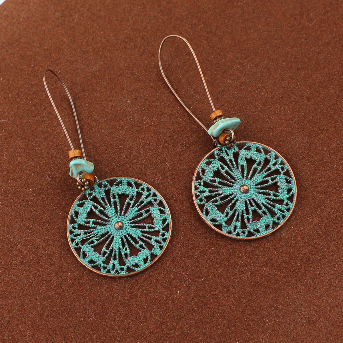 Tassel Turquoise Retro Imitation Miao Sier Minority National Style Earrings