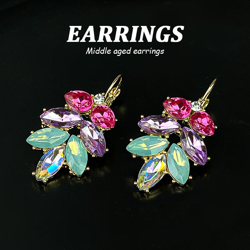 Design Elegant Flower Light Luxury High Earrings