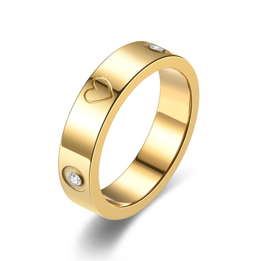Fashion Personality Love Heart Diamond Couple Rings