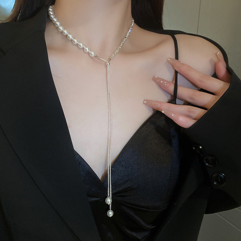 Pearl Tassel Fashion Sweater Chain Temperamental Necklaces