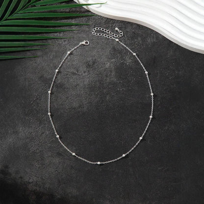Temperament Wild Fresh Round Beads Chain Necklaces
