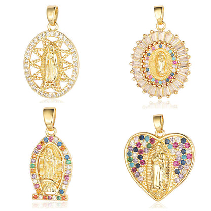 Cross Color Zirconium Copper Zircon Ornament Pendants