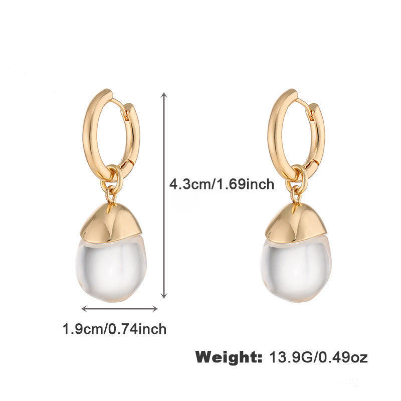 Women's Alloy Spot Drill Transparent Resin Personalized Earrings