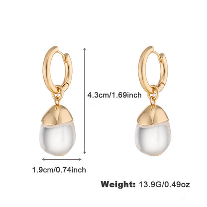 Women's Alloy Spot Drill Transparent Resin Personalized Earrings