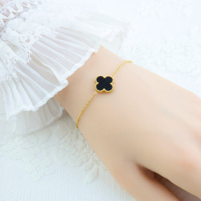 Women's Stainless Steel Four-leaf Clover Single Flower Bracelets