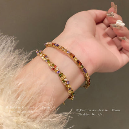 Affordable Luxury Style Zircon Flower Water Bracelets