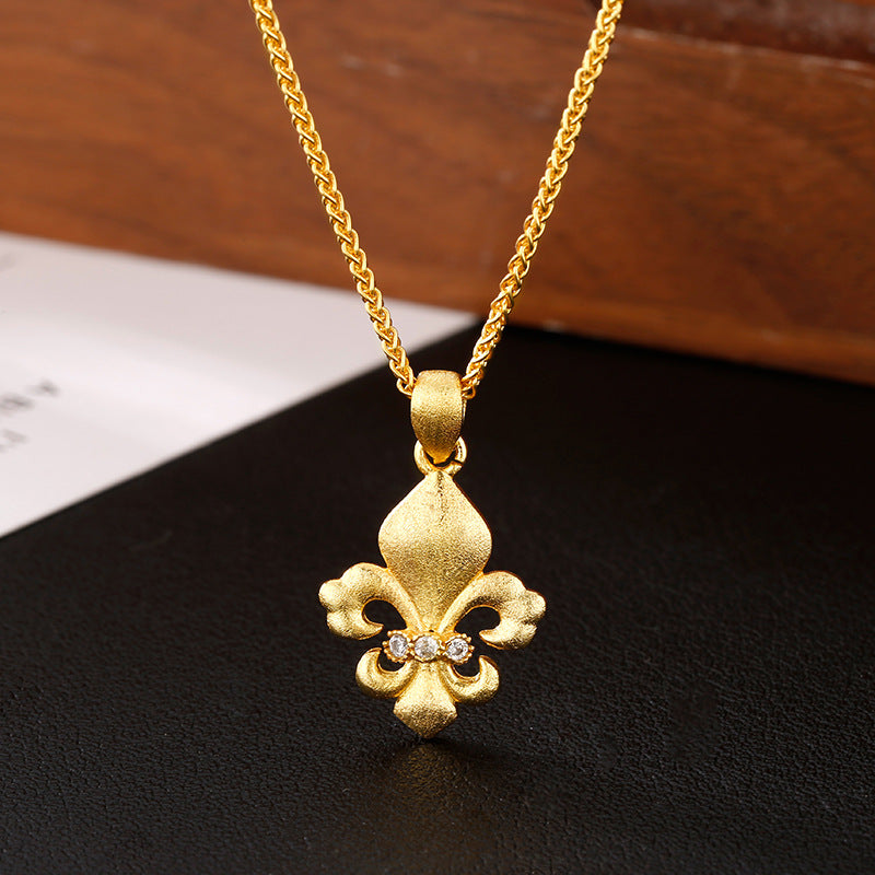 Women's French Double-sided Flower-de-luce Accessories Versatile Design High Sense Necklaces