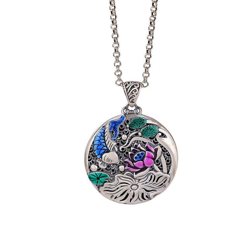 Women's Lotus Koi Personality Hollow Retro Fashion Pendants