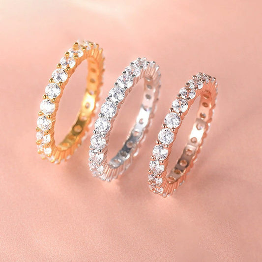 Women's Live Sier Gang Drill Full Circle Rings