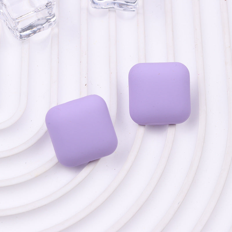 Women's Color Square Acrylic Summer Double-sided Spray Paint Earrings