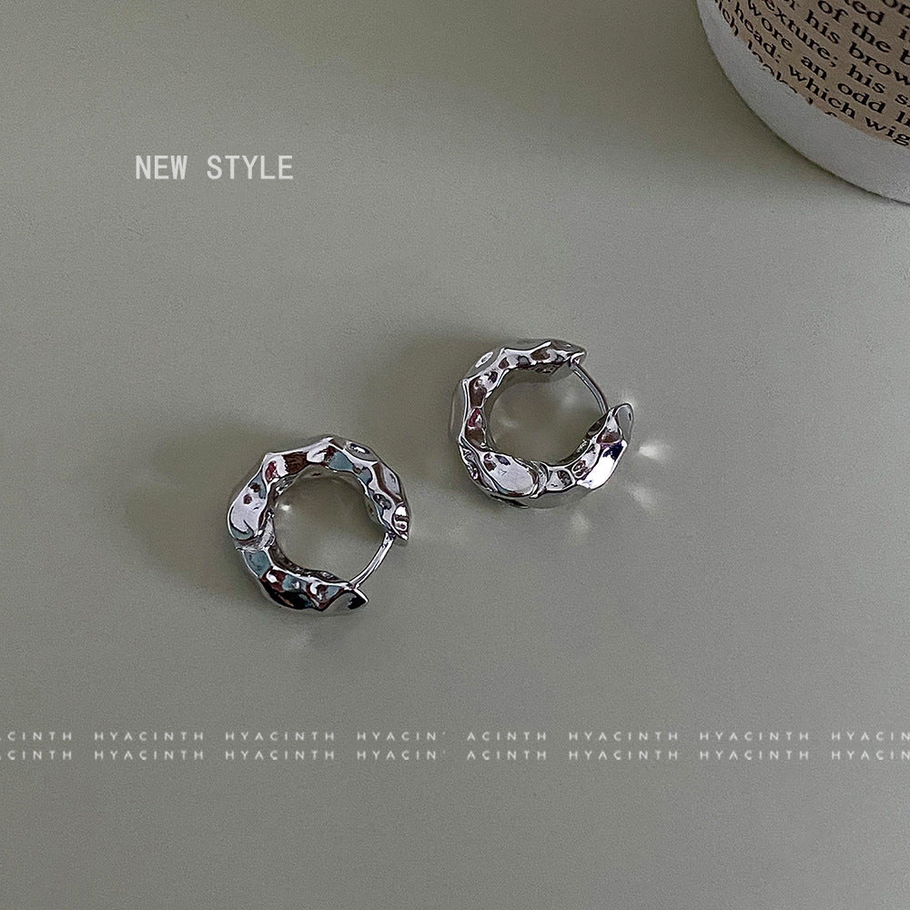 Cold Wind Circle Irregular Metal Korean Style High Rings