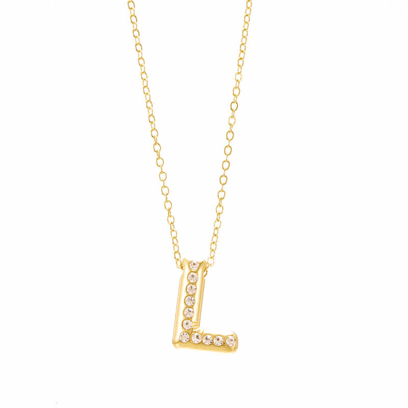 Chubby Letter Clavicle Chain Simplicity Birthday Necklaces