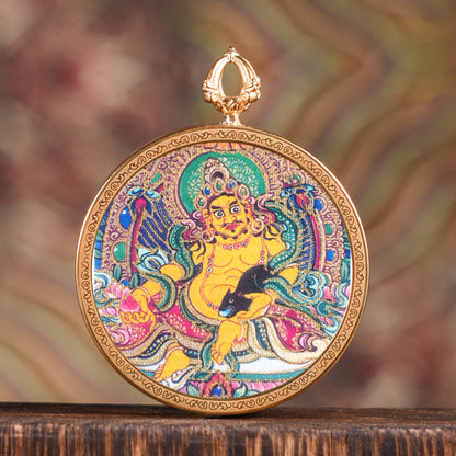 Tibet Portable Small Yellow God Of Pendants