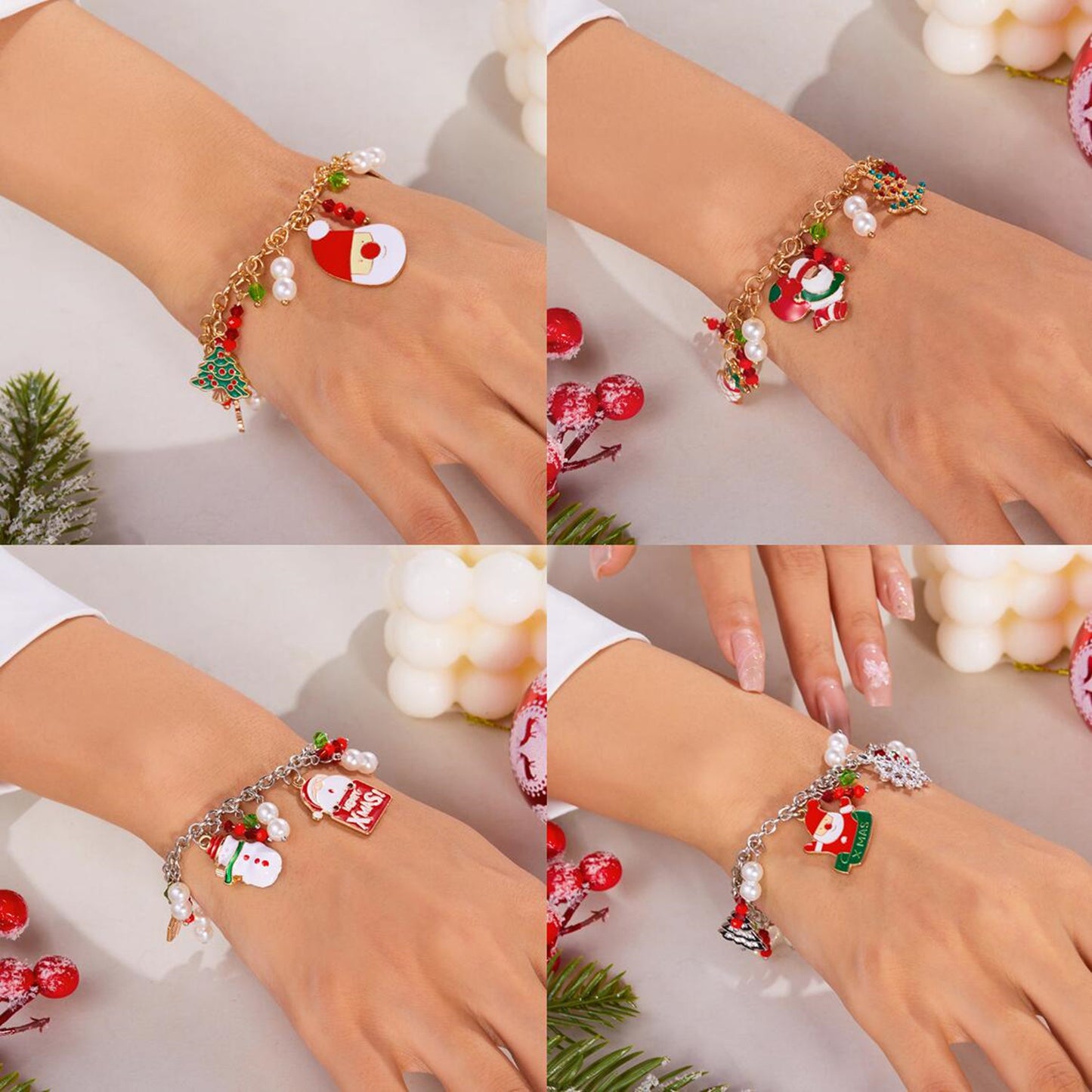 Creative Cartoon Santa Claus Elk Tree Bracelets