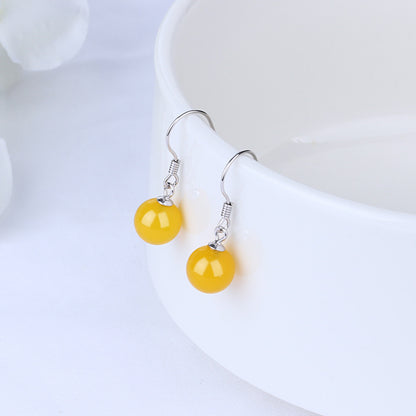 Sier Elegance Retro Chalcedony Super Beryl Earrings