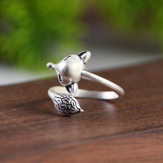 Vintage Prime Sier Fox Female Open Alloy Rings