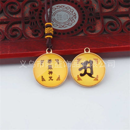 Glaze Mantra Round Buddha Scripture Binding Necklaces