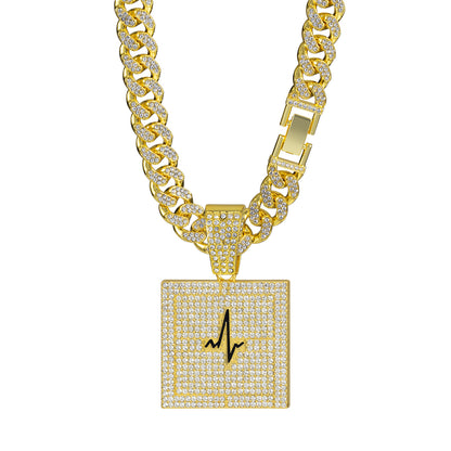 Men's Full Diamond Cuban Link Chain Hip Necklaces